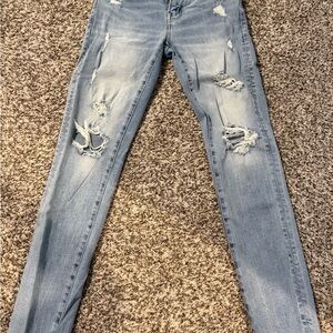 American Eagle Outfitters Light Blue Distressed Skinny Jeans